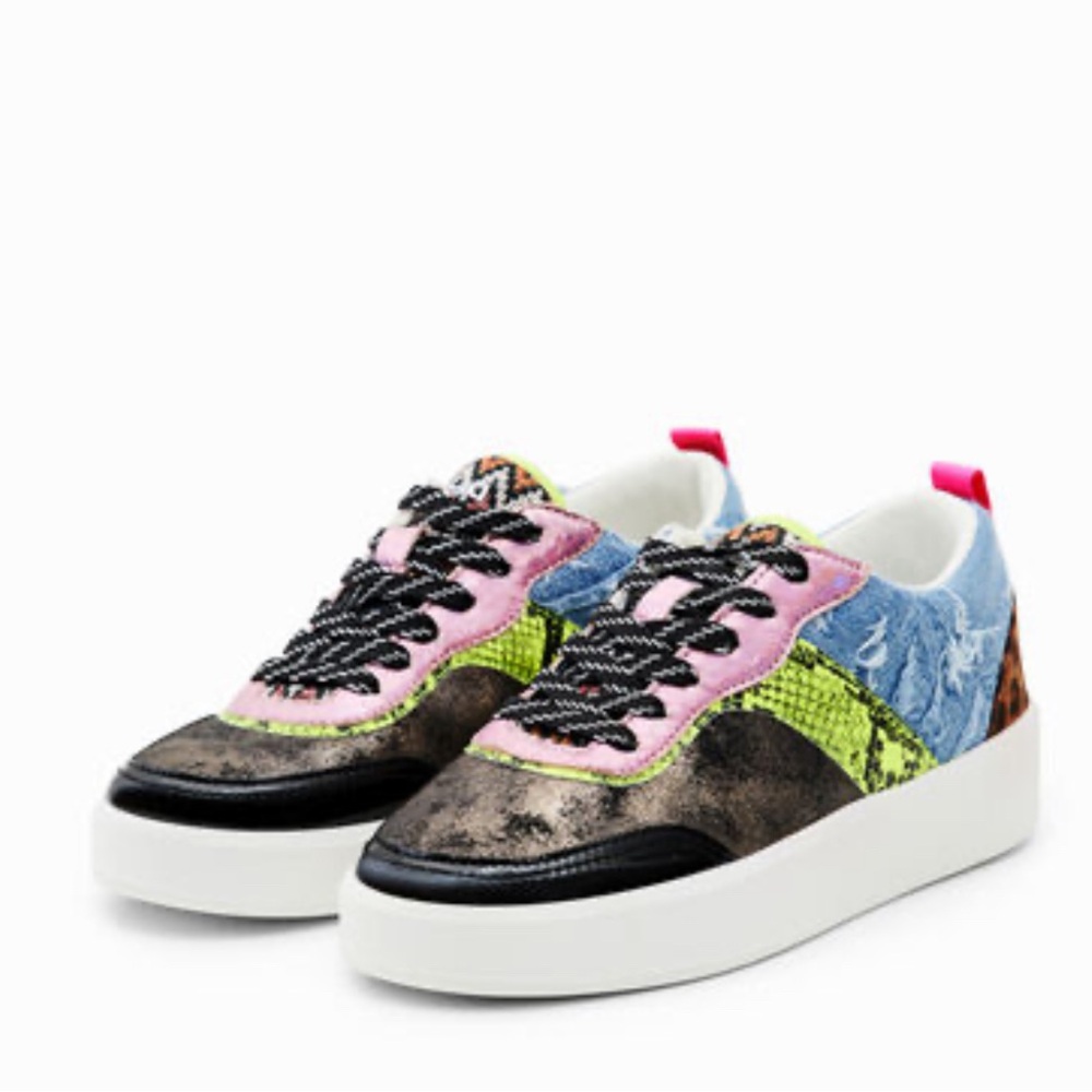 Desigual Patchwork Sneakers Size 36 - image 7